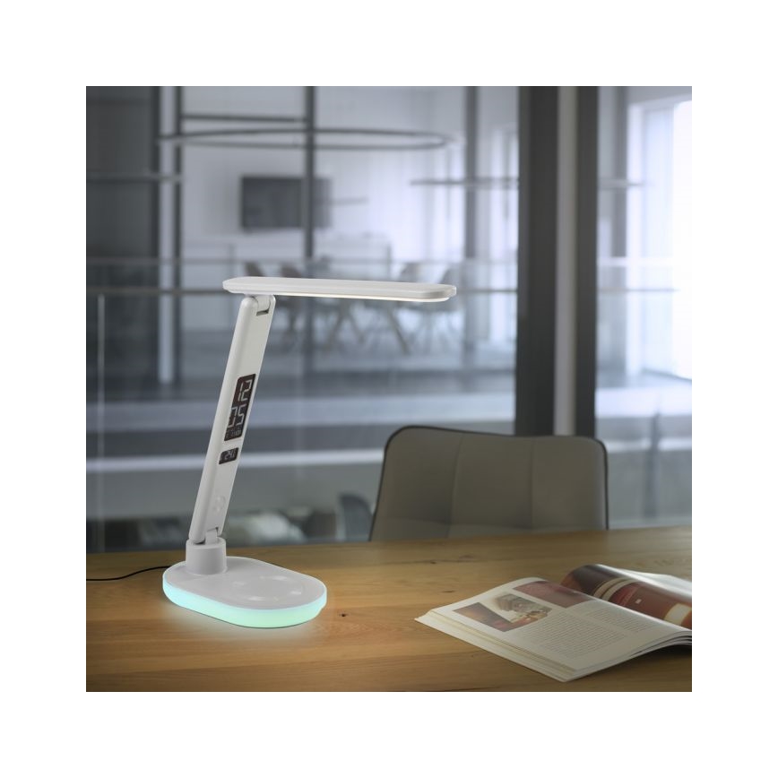 JUST LIGHT. 11018-16 - LED RGBW dimmbare Touch-Tischlampe mit kabellosem Laden TINA LED/4W/230V weiß