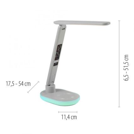 JUST LIGHT. 11018-16 - LED RGBW dimmbare Touch-Tischlampe mit kabellosem Laden TINA LED/4W/230V weiß