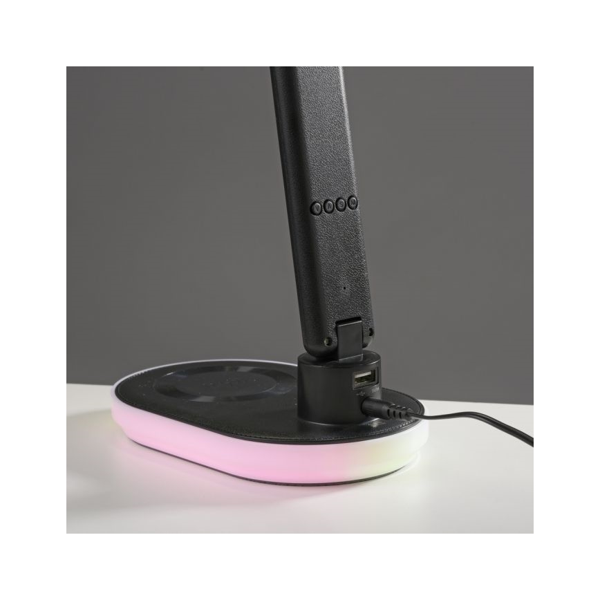 JUST LIGHT. 11018-18 - LED RGBW Tischlampe, per Touch dimmbar, mit kabelloser Ladefunktion TINA LED/4W/230V schwarz