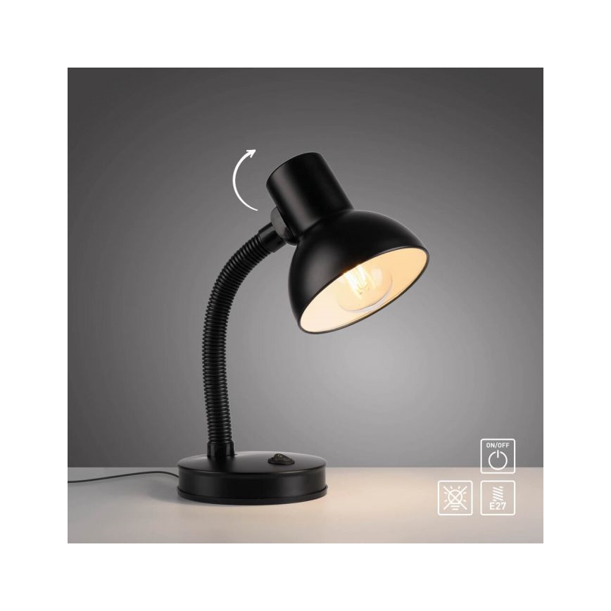 JUST LIGHT. 11080-18 - Verstellbare Tischlampe FLEXI 1xE27/25W/230V, schwarz