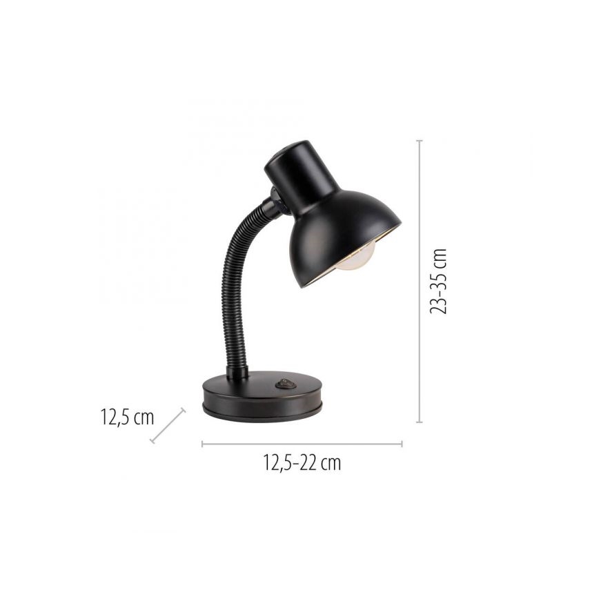 JUST LIGHT. 11080-18 - Verstellbare Tischlampe FLEXI 1xE27/25W/230V, schwarz