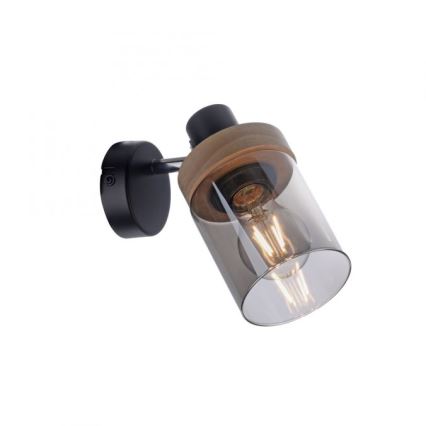 JUST LIGHT. 11311-18 - Wandstrahler PASQUAL 1xE27/40W/230V schwarz/Gummibaum