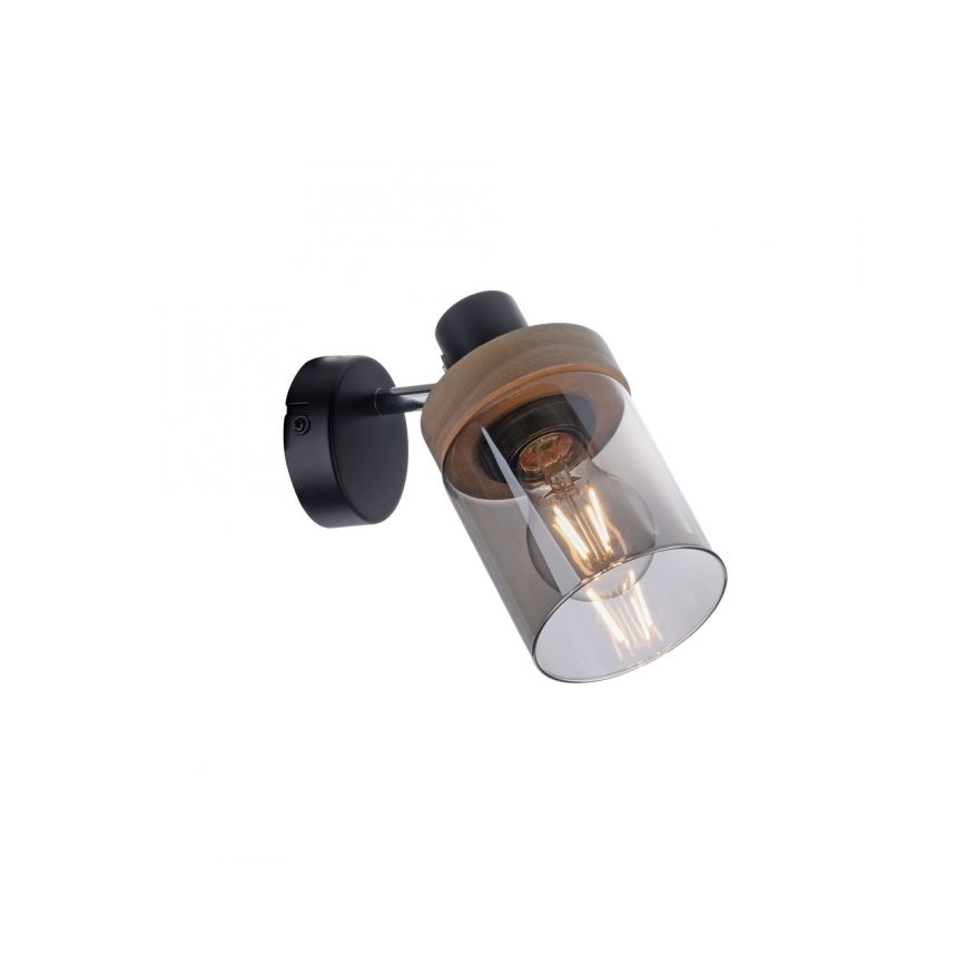 JUST LIGHT. 11311-18 - Wandstrahler PASQUAL 1xE27/40W/230V schwarz/Gummibaum