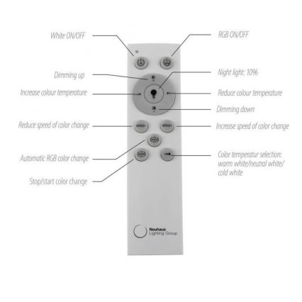 JUST LIGHT. 11327-95 - Dimmbare LED-RGBW-Deckenleuchte RENDA LED/31W/230V 2700-5000K + Fernbedienung