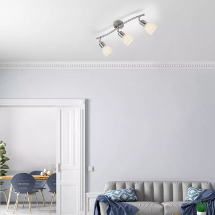 JUST LIGHT. 11953-55 - Spotleuchte KARO 3xE14/40W/230V matt-chrom