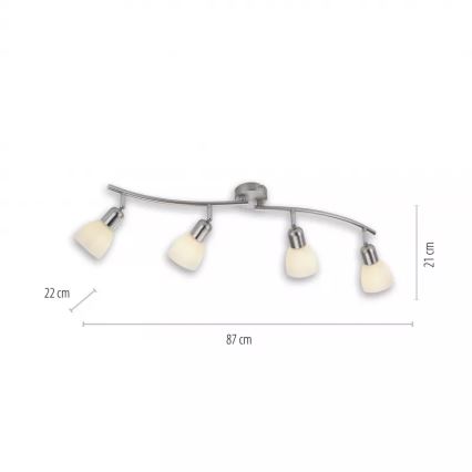 JUST LIGHT. 11954-55 - Spotleuchte KARO 4xE14/40W/230V mattchrom