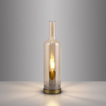 JUST LIGHT. 14006-27 - Tischlampe BOTTLE 1xE14/25W/230V beige/rauchfarben