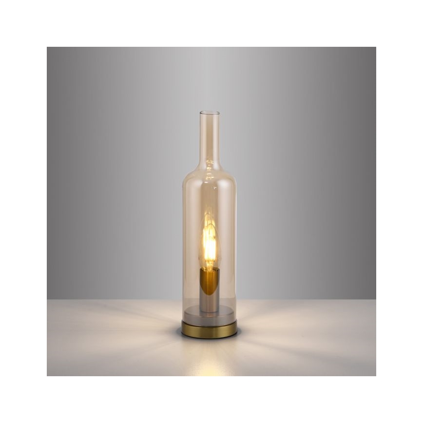 JUST LIGHT. 14006-27 - Tischlampe BOTTLE 1xE14/25W/230V beige/rauchfarben