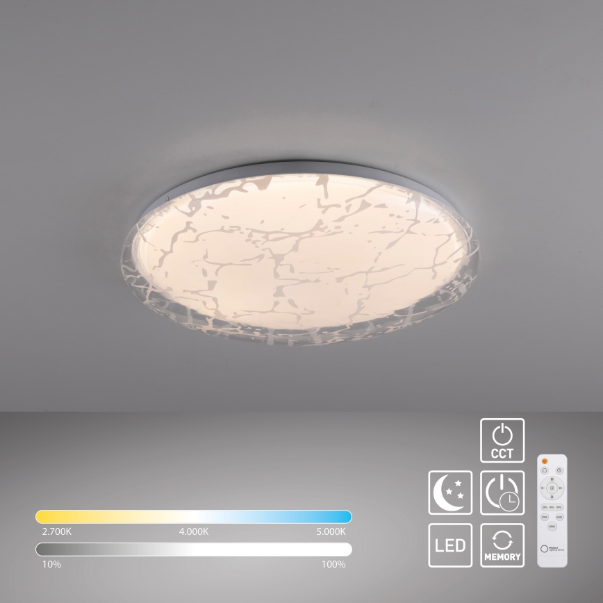JUST LIGHT. 14008-16 - dimmbare LED-Deckenleuchte ART PLAFO LED/20W/230V 2700-6500K Ø 38 cm weiß + Fernbedienung