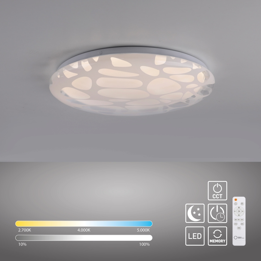 JUST LIGHT. 14009-16 - LED-dimmbare Deckenleuchte ART PLAFO LED/20W/230V 2700-6500K Ø 38 cm weiß + Fernbedienung