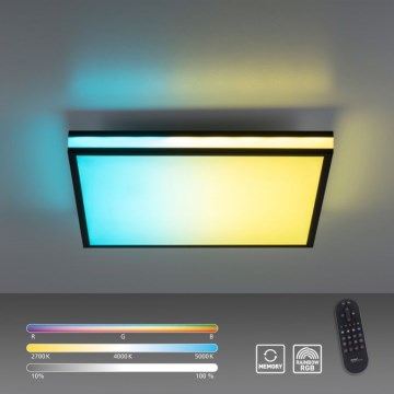 JUST LIGHT. 14110-18 - Dimmbare LED-RGBW-Deckenleuchte MARIO BLACK LED/19,5W/230V 2700-5000K + Fernbedienung