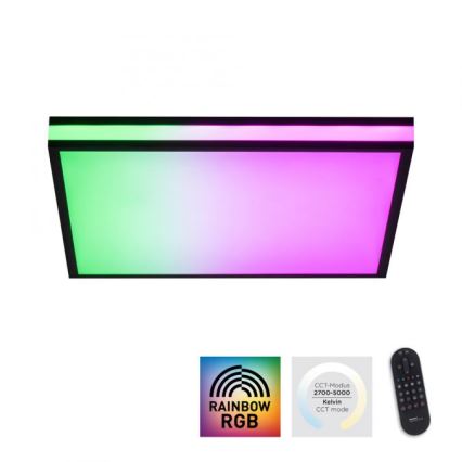 JUST LIGHT. 14110-18 - Dimmbare LED-RGBW-Deckenleuchte MARIO BLACK LED/19,5W/230V 2700-5000K + Fernbedienung