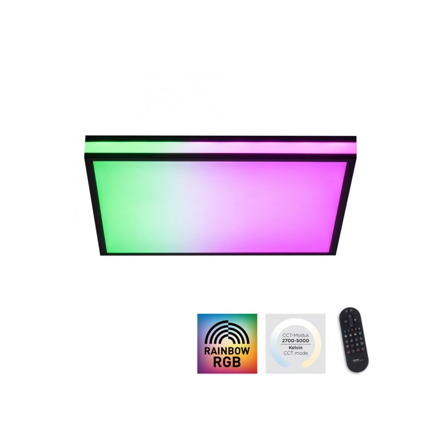 JUST LIGHT. 14110-18 - Dimmbare LED-RGBW-Deckenleuchte MARIO BLACK LED/19,5W/230V 2700-5000K + Fernbedienung