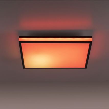 JUST LIGHT. 14110-18 - Dimmbare LED-RGBW-Deckenleuchte MARIO BLACK LED/19,5W/230V 2700-5000K + Fernbedienung