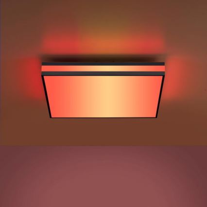 JUST LIGHT. 14110-18 - Dimmbare LED-RGBW-Deckenleuchte MARIO BLACK LED/19,5W/230V 2700-5000K + Fernbedienung