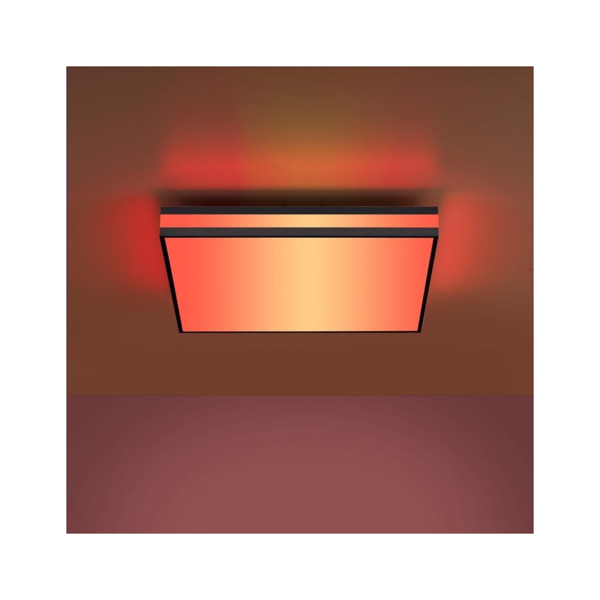 JUST LIGHT. 14110-18 - Dimmbare LED-RGBW-Deckenleuchte MARIO BLACK LED/19,5W/230V 2700-5000K + Fernbedienung