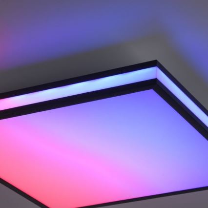 JUST LIGHT. 14110-18 - Dimmbare LED-RGBW-Deckenleuchte MARIO BLACK LED/19,5W/230V 2700-5000K + Fernbedienung