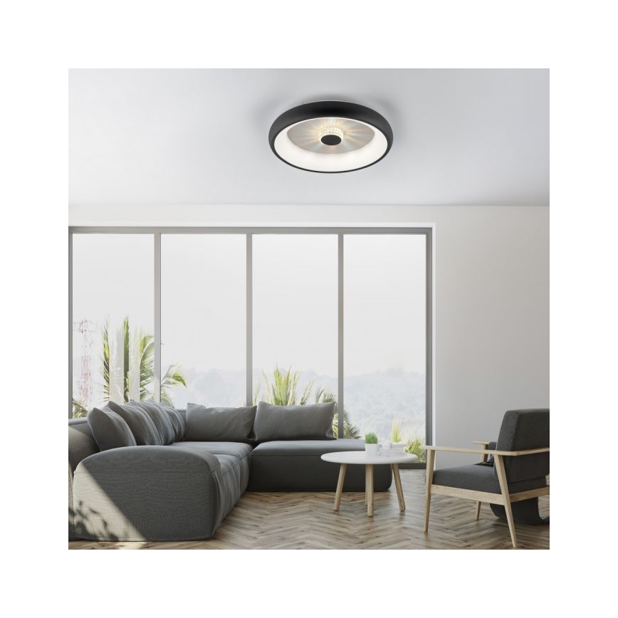 JUST LIGHT. 14384-18 - Dimmbare LED-Deckenleuchte VERTIGO LED/29W/230V 2700-5000K schwarz + Fernbedienung