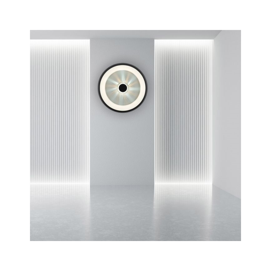 JUST LIGHT. 14384-18 - Dimmbare LED-Deckenleuchte VERTIGO LED/29W/230V 2700-5000K schwarz + Fernbedienung