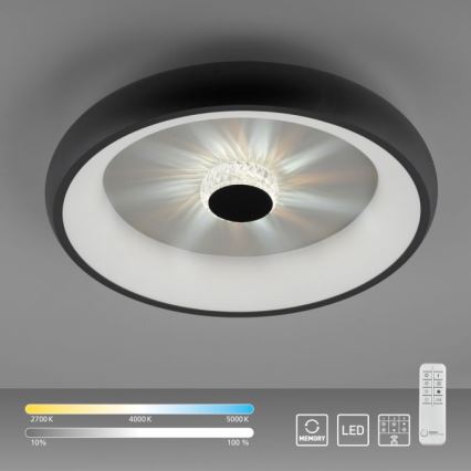 JUST LIGHT. 14384-18 - Dimmbare LED-Deckenleuchte VERTIGO LED/29W/230V 2700-5000K schwarz + Fernbedienung