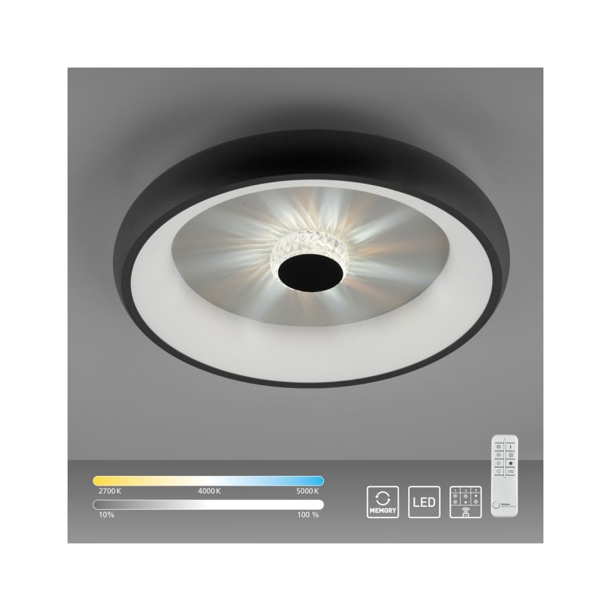 JUST LIGHT. 14384-18 - Dimmbare LED-Deckenleuchte VERTIGO LED/29W/230V 2700-5000K schwarz + Fernbedienung