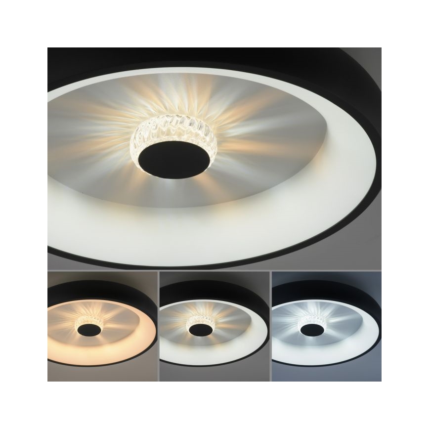JUST LIGHT. 14384-18 - Dimmbare LED-Deckenleuchte VERTIGO LED/29W/230V 2700-5000K schwarz + Fernbedienung