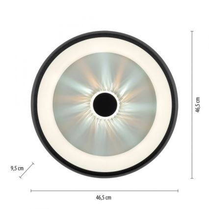 JUST LIGHT. 14384-18 - Dimmbare LED-Deckenleuchte VERTIGO LED/29W/230V 2700-5000K schwarz + Fernbedienung