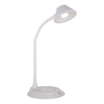 JUST LIGHT. 14414-16 - LED-dimmbare, flexible Tischlampe mit Touch-Bedienung und kabelloser Ladefunktion PUCKI LED/4,5W/230V weiß