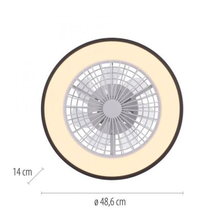 JUST LIGHT. 14447-18 - LED RGBW dimmbarer Deckenventilator mit Licht LENO LED/44W/230V 3000-6500K Ø 48,6 cm weiß + Fernbedienung