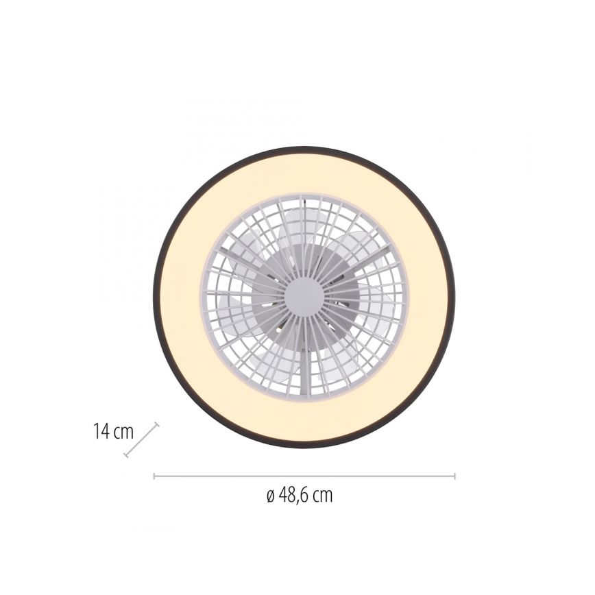 JUST LIGHT. 14447-18 - LED RGBW Dimmbarer Deckenventilator mit Licht LENO LED/44W/230V 3000-6500K Ø 48,6 cm weiß + Fernbedienung