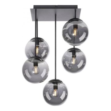 JUST LIGHT. 14602-18 - Deckenleuchte an Stange WIDOW 5xE14/25W/230V schwarz