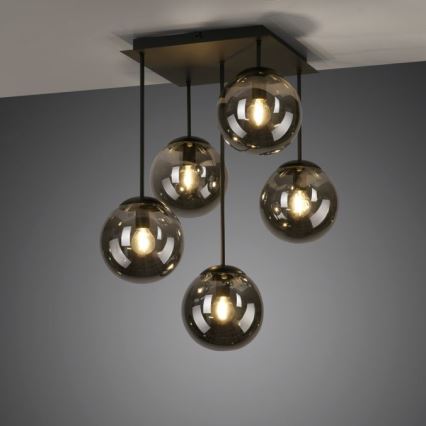 JUST LIGHT. 14602-18 - Deckenleuchte an Stange WIDOW 5xE14/25W/230V schwarz
