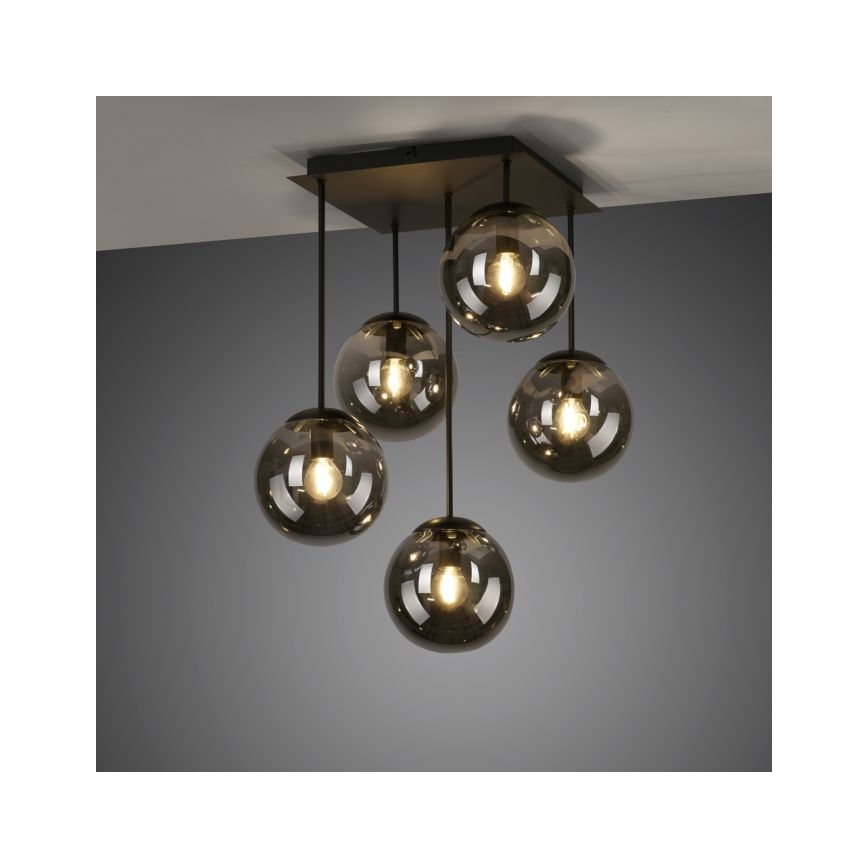JUST LIGHT. 14602-18 - Deckenleuchte an Stange WIDOW 5xE14/25W/230V schwarz