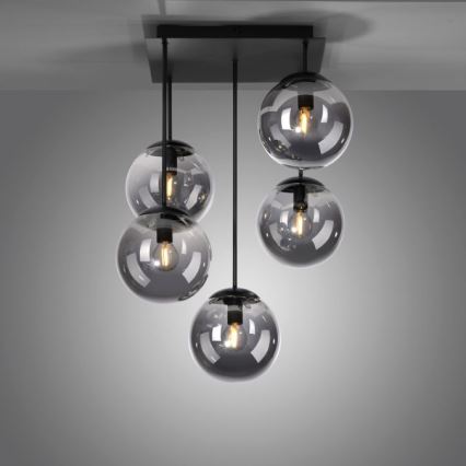 JUST LIGHT. 14602-18 - Deckenleuchte an Stange WIDOW 5xE14/25W/230V schwarz