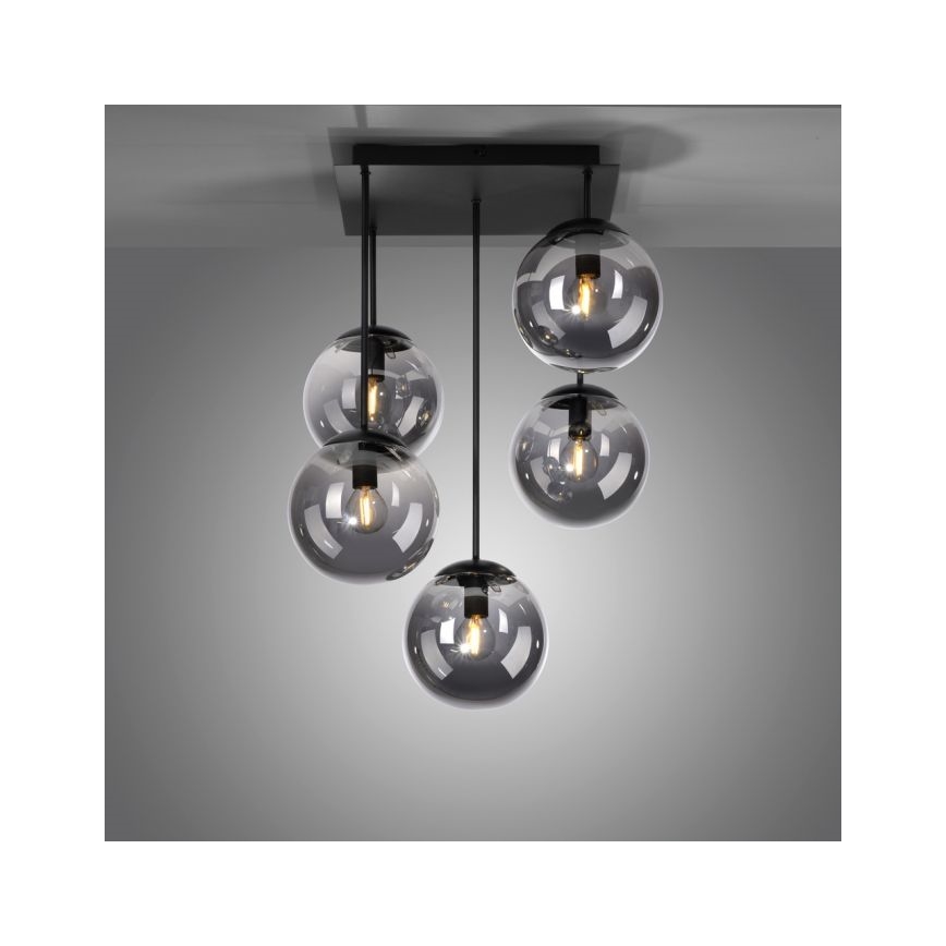 JUST LIGHT. 14602-18 - Deckenleuchte an Stange WIDOW 5xE14/25W/230V schwarz