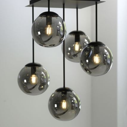 JUST LIGHT. 14602-18 - Deckenleuchte an Stange WIDOW 5xE14/25W/230V schwarz