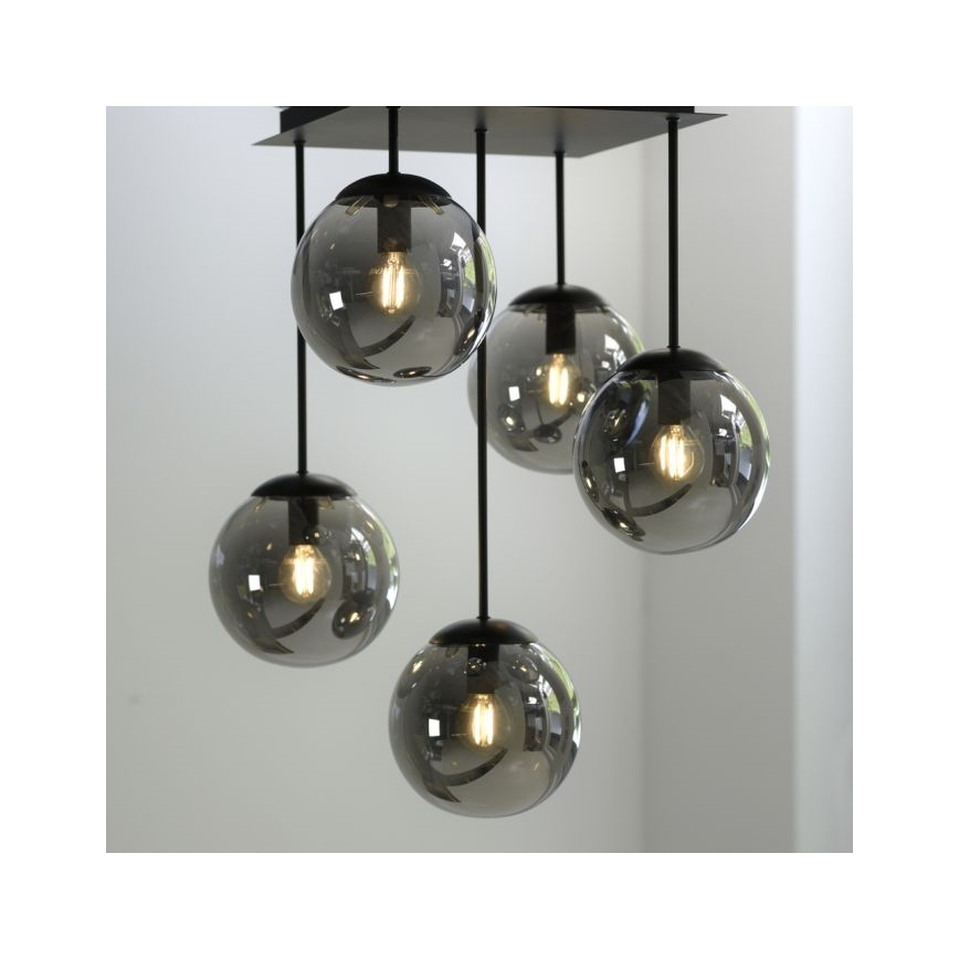 JUST LIGHT. 14602-18 - Deckenleuchte an Stange WIDOW 5xE14/25W/230V schwarz