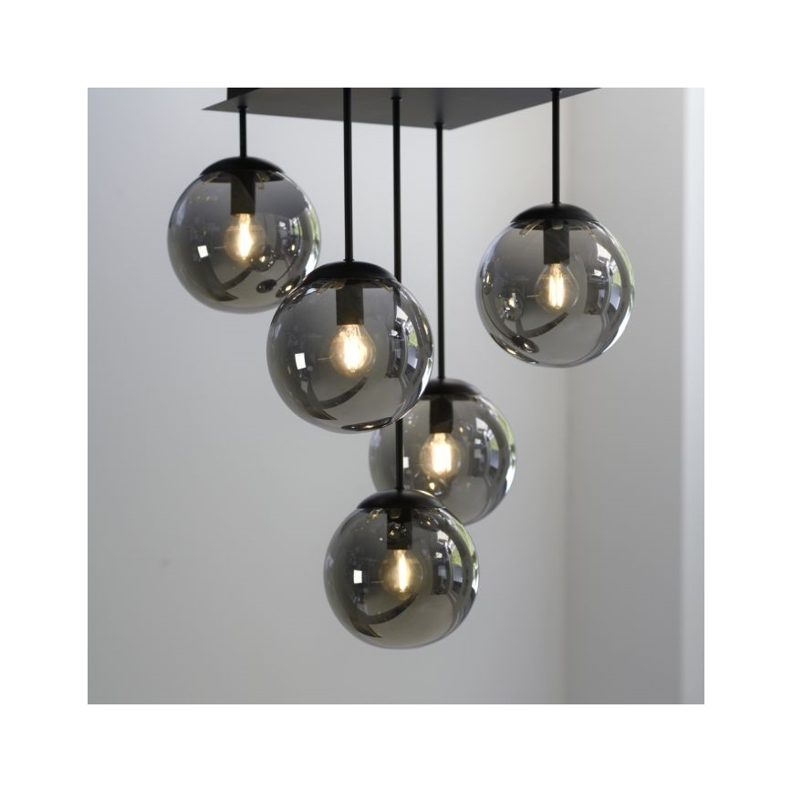 JUST LIGHT. 14602-18 - Deckenleuchte an Stange WIDOW 5xE14/25W/230V schwarz
