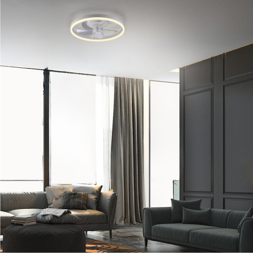 JUST LIGHT. 14624-16 - Dimmbarer LED-Deckenventilator mit Licht RITA LED/22W/230V 3000-6000K Ø 50 cm weiß + Fernbedienung