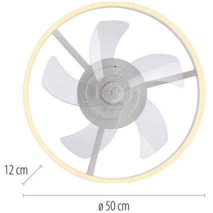 JUST LIGHT. 14624-16 - Dimmbarer LED-Deckenventilator mit Licht RITA LED/22W/230V 3000-6000K Ø 50 cm weiß + Fernbedienung