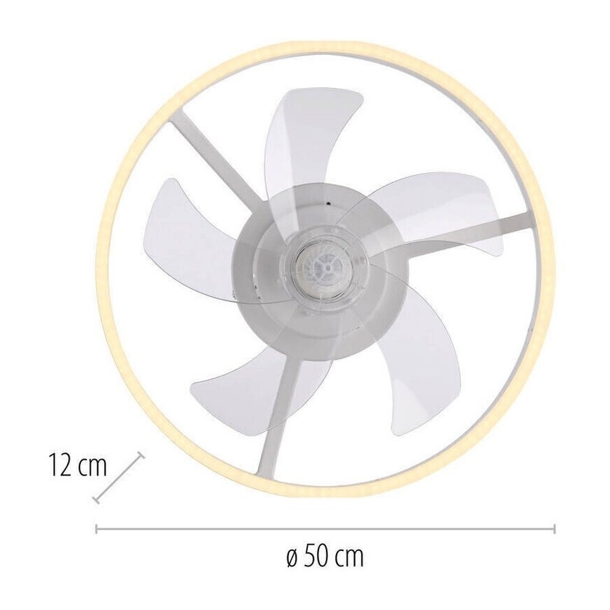 JUST LIGHT. 14624-16 - Dimmbarer LED-Deckenventilator mit Licht RITA LED/22W/230V 3000-6000K Ø 50 cm weiß + Fernbedienung
