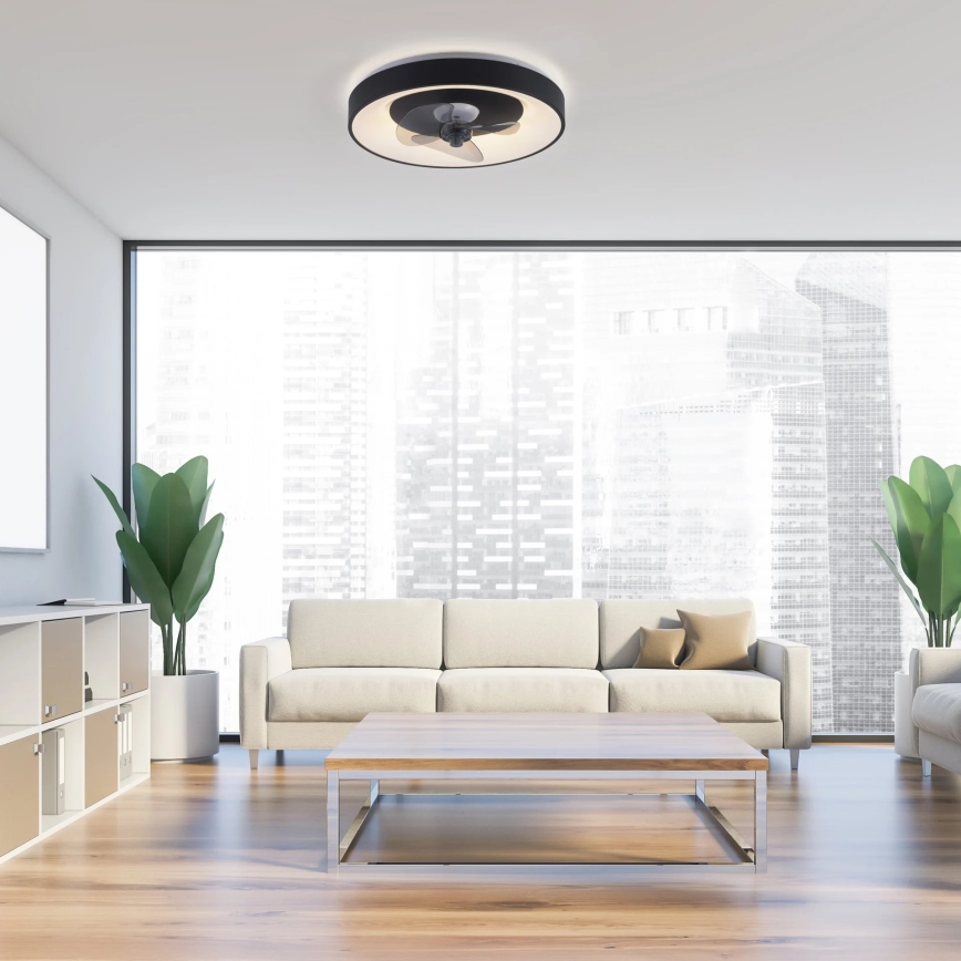 JUST LIGHT. 14644-18 - Dimmbare LED-Deckenleuchte mit Ventilator VENIKA LED/36W/230V d 48,6 cm 2700-5000K + Fernbedienung