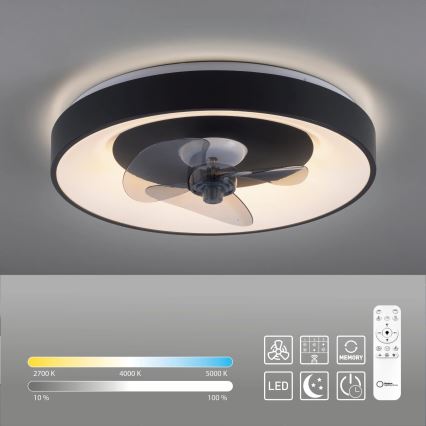 JUST LIGHT. 14644-18 - Dimmbare LED-Deckenleuchte mit Ventilator VENIKA LED/36W/230V d 48,6 cm 2700-5000K + Fernbedienung