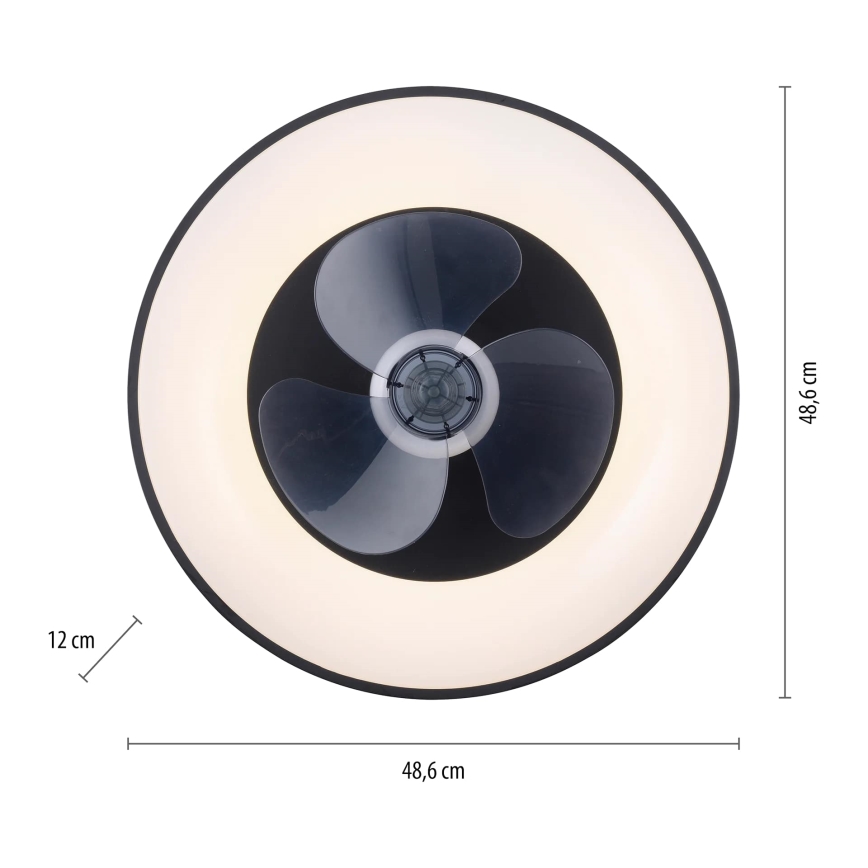JUST LIGHT. 14644-18 - Dimmbare LED-Deckenleuchte mit Ventilator VENIKA LED/36W/230V d 48,6 cm 2700-5000K + Fernbedienung