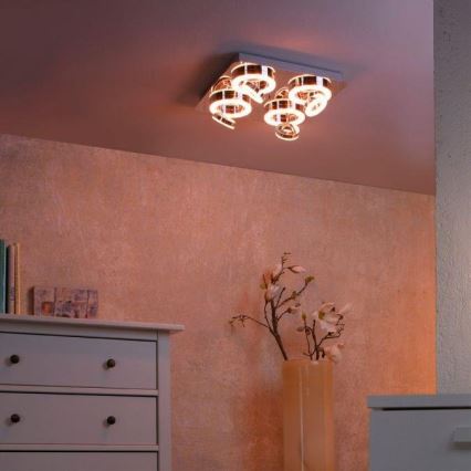 JUST LIGHT. 14662-17 - Dimmbarer LED-RGBW- Strahler TIM LOLASMART 4xLED/5,9/230V 2700-5000K + Fernbedienung