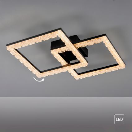 JUST LIGHT. 14732-18 - LED-Deckenleuchte GLITRA LED/17,5W/230V 37,6x37,6 cm schwarz