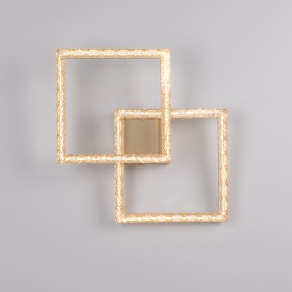 JUST LIGHT. 14732-60 - LED-Deckenleuchte GLITRA LED/17,5W/230V 37,6x37,6 cm goldfarben