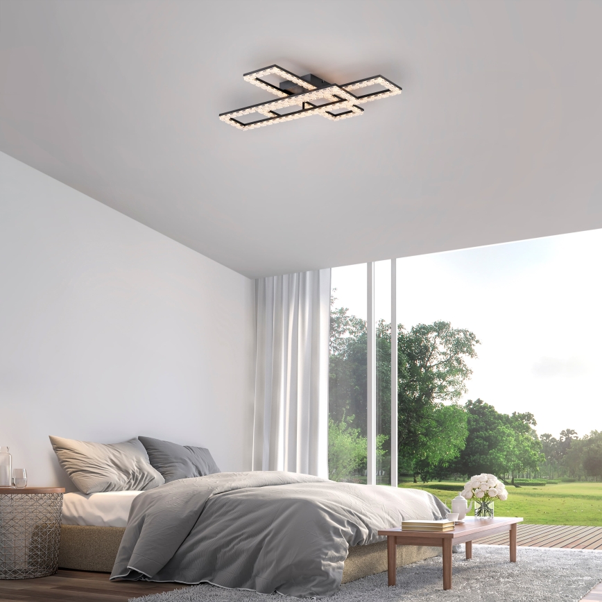 JUST LIGHT. 14733-18 - LED Deckenleuchte GLITRA LED/35W/230V 57x72 cm schwarz