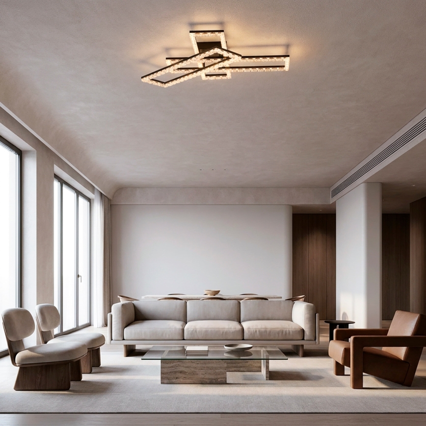 JUST LIGHT. 14733-18 - LED Deckenleuchte GLITRA LED/35W/230V 57x72 cm schwarz