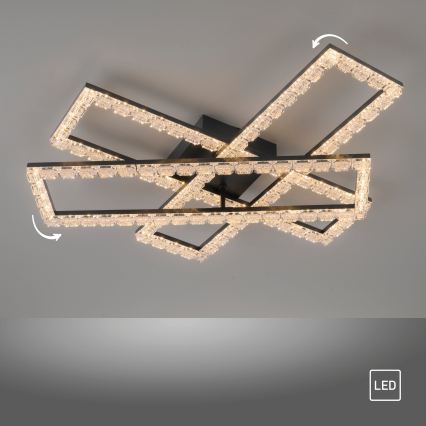 JUST LIGHT. 14733-18 - LED Deckenleuchte GLITRA LED/35W/230V 57x72 cm schwarz